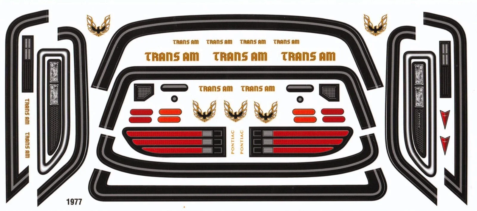هيكل شفاف للسيارة 1/10 (1977 بونتياك فايربيرد) RC لهيكل تاميا tt01 tt02 الانجراف كيوشو يوكومو (257 ملم قاعدة عجلات)