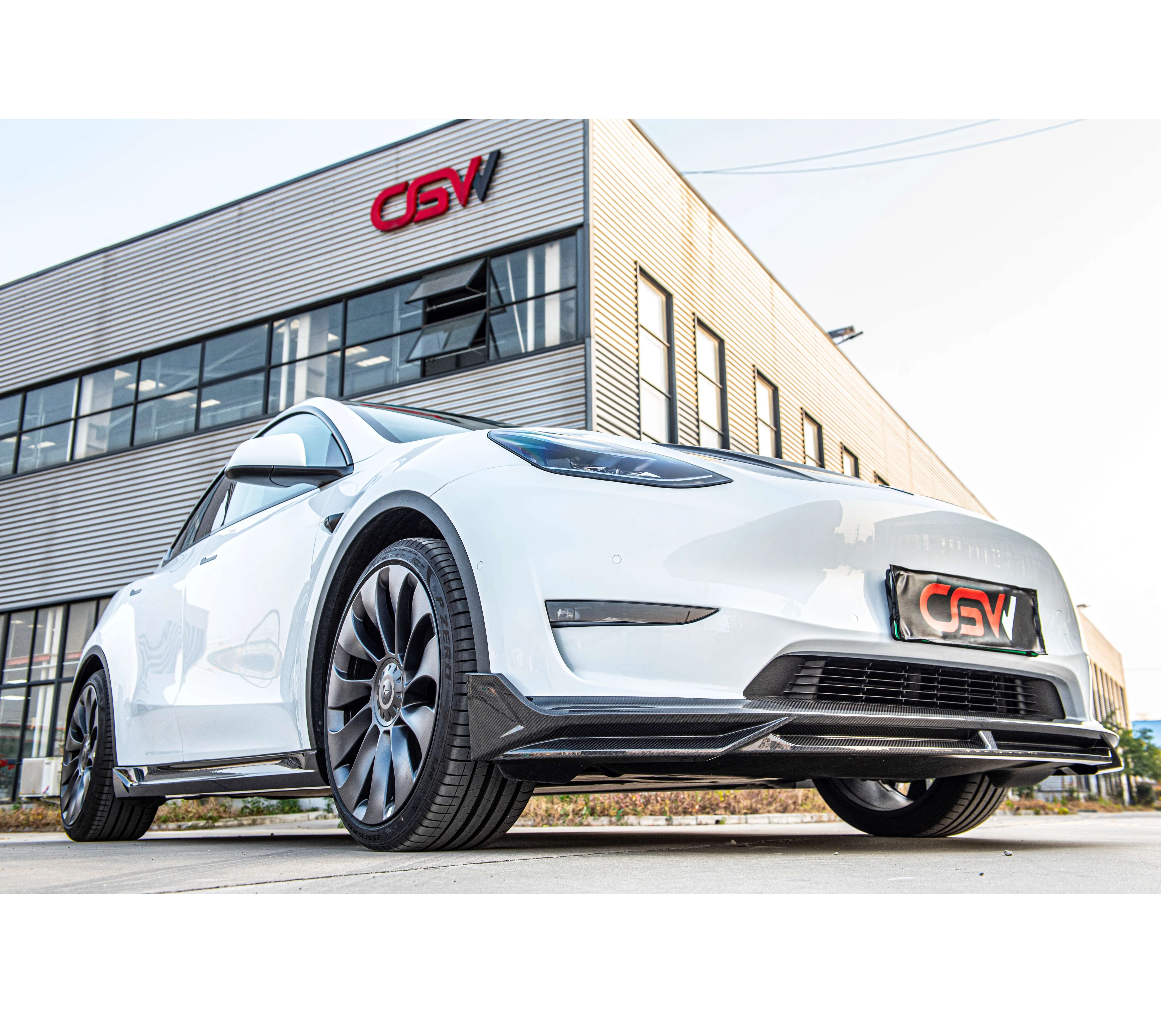 

Car Accessories Carbon Fibre Body Kits Front Lip Spoiler Bumper For Tesla Model Y