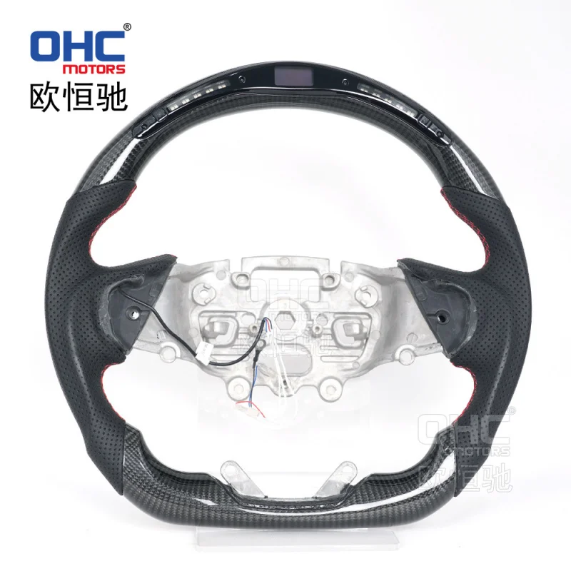 For Ford Everest  22-24modified and upgraded black carbon fiber LED off-road sports car steering wheel