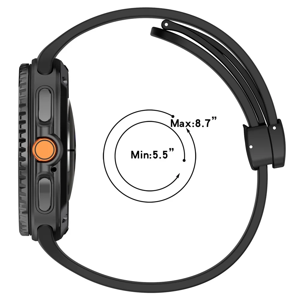 Magnetic Silicone Replacement Band for Samsung Galaxy Watch8  Classic Style  Available for 40mm and 44mm  Watch Accessory Strap