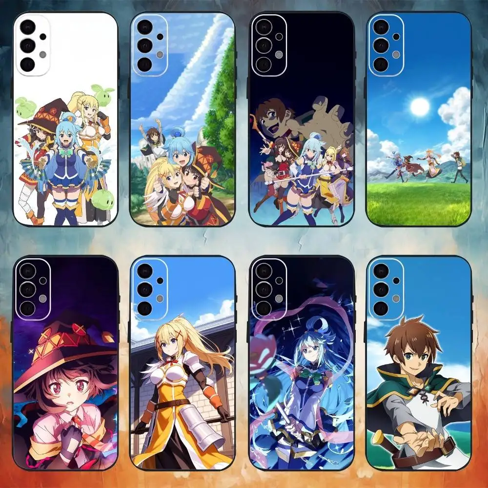 

Anime K-KonoSubaS Phone Case For Samsung S25,S24,S21,S22,S23,S30,Ultra,S20,Plus,Fe,Note,10,9,5G Black Cover