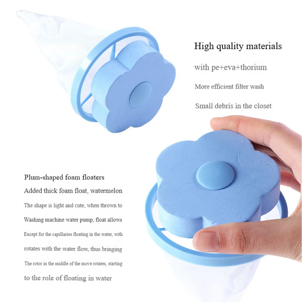 Plum Blossom Shape Laundry Ball For Washing Machine Floating Pet Fur Lint Hair Catcher Clothes Cleaning Balls With Mesh Removal