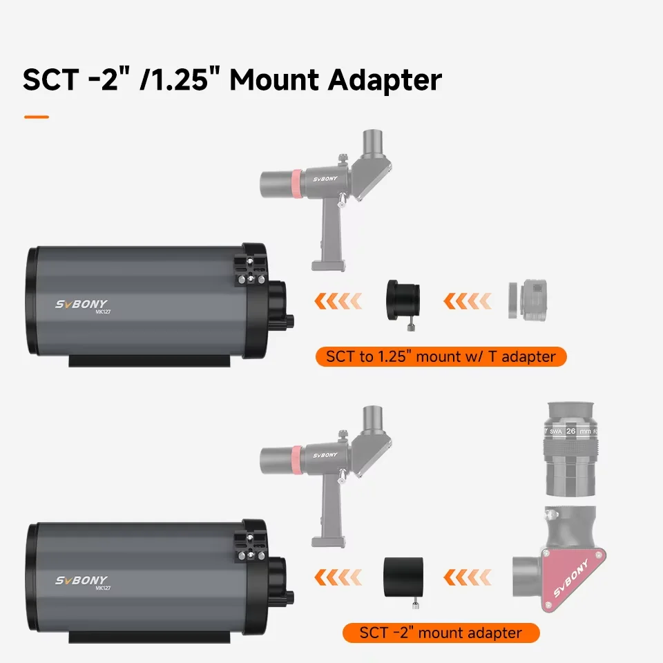 Svbony MK127 Maksutov-Cassegrain Telescope Kit 127mm F/11.8 OTA Portable Ready-to-Use Set for Observing Nebula Lunar Planetary