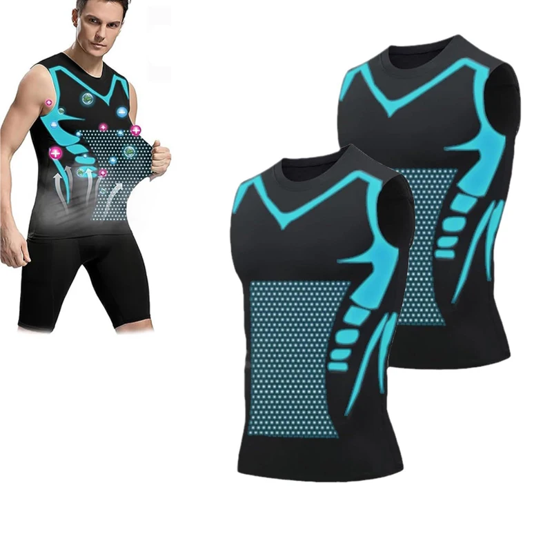 Men's Shoulder Quick Drying Vest, Sports Tight Fitting Vest Super Elastic Breathable Sweat Absorbing, Running, Fitness Training