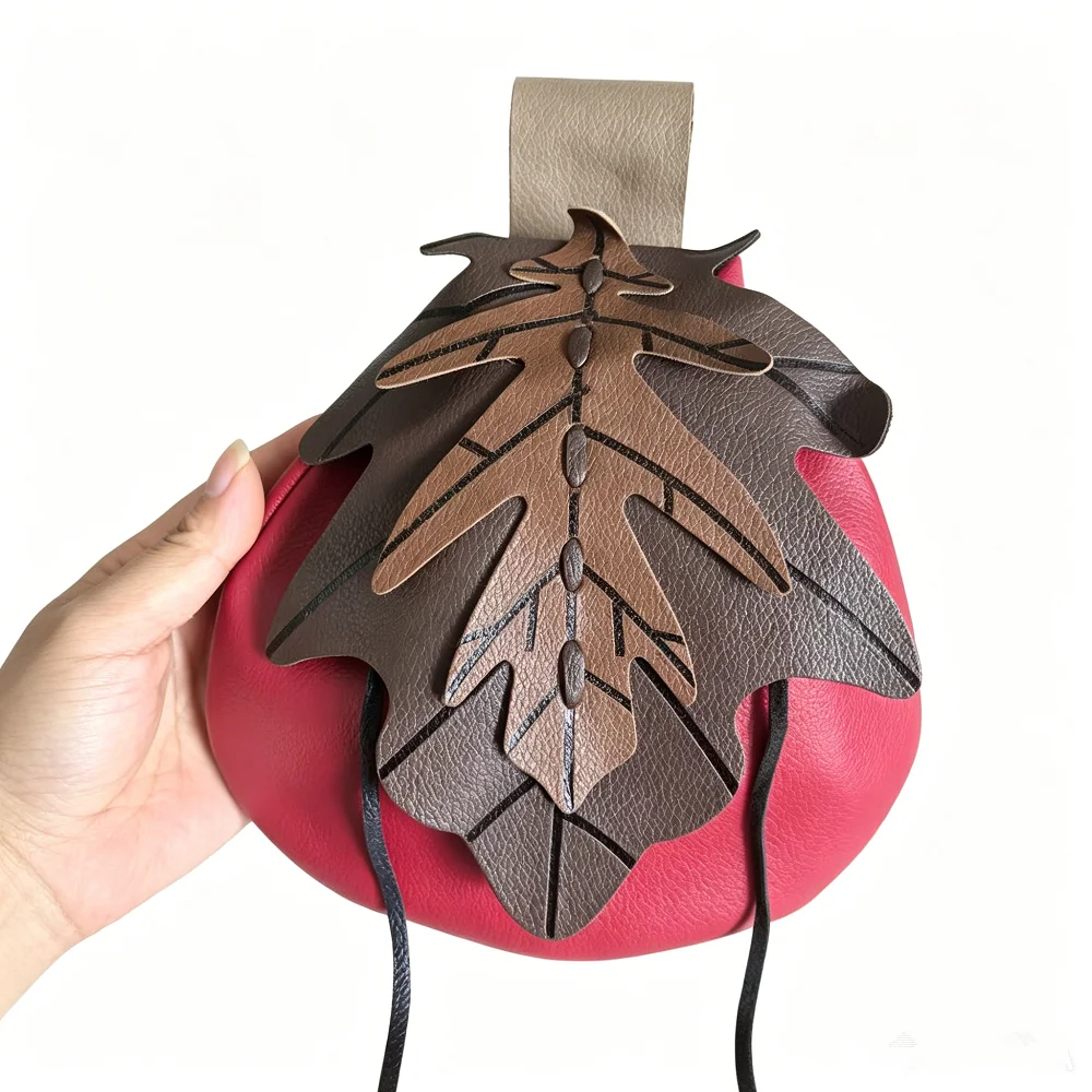 

Medieval Retro Renaissance Leaf Role Play LAY Belt Waist Bag Accessories Crossbody Small Bag Accessories