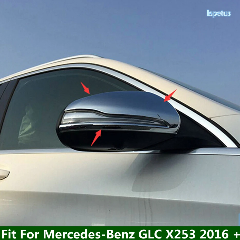 

Chrome Outside Rearview Mirrors Protector Cap Cover Trims 2PCS Fit For Mercedes-Benz GLC X253 2016 - 2021 Exterior Accessories