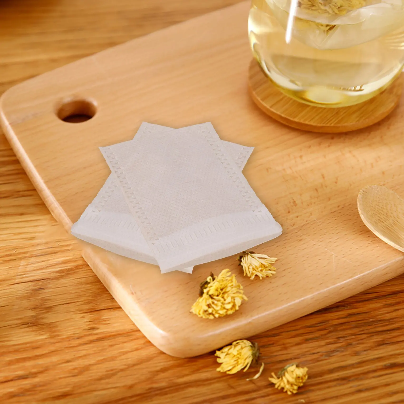 Sachets de thé en papier thermoscellé, sacs de rangement pour outils d'évaluation, ficelle, 500 pièces