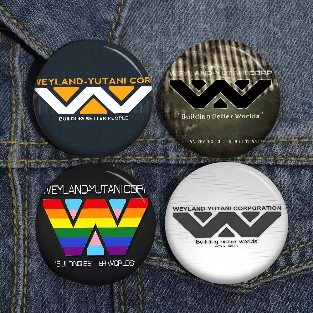 A-Weylands-yutani Microfiber Blanket 32/44/58mm Round Brooches Handmade Pins Backpack Jewelry Accessories Gifts Creative Badge