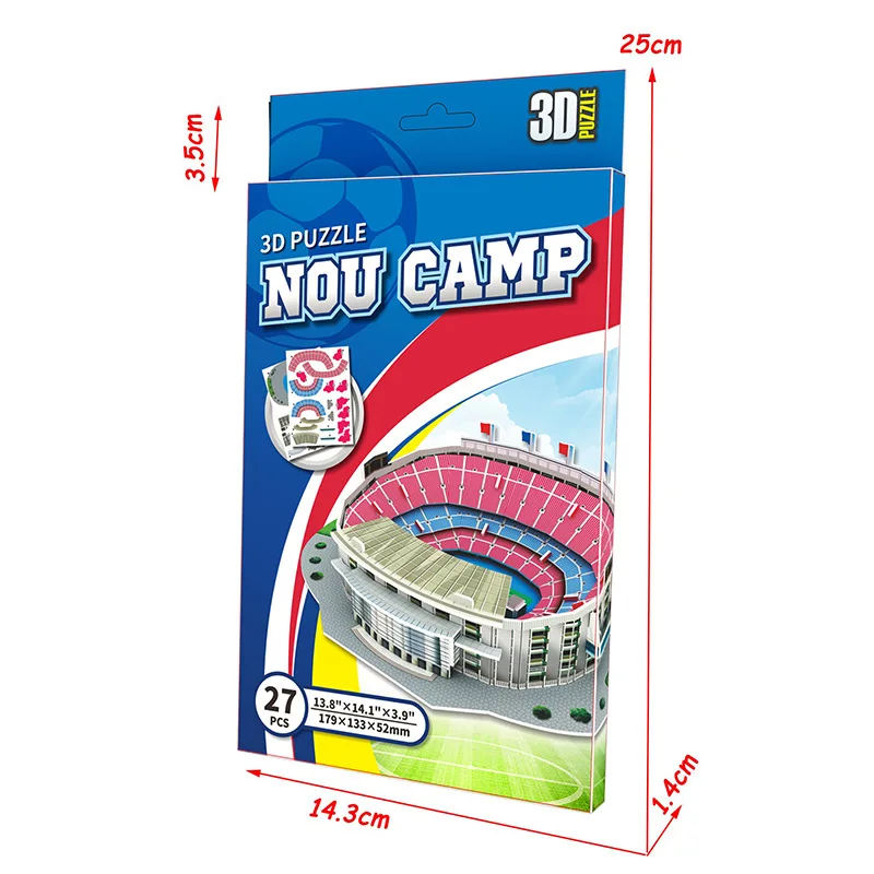 DIY 3D Paper Puzzle  Assembled Football Field Model Educational Toys Jigsaw Puzzle Model Toy for Friends Kids Handmade Gifts