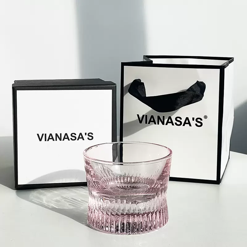 

Viansa-Women's Sweet Wine Glass Whiskey Cup Creative Fruit Alcohol Sparkling Crystal Pink High-Legged Goblet Perfect for Parties
