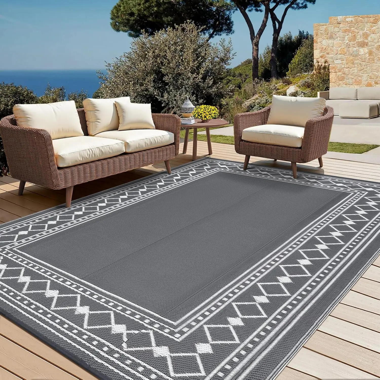 Outdoor Camping Rugs 9X18 - 9x18 Waterproof Reversible Outdoor Rug –