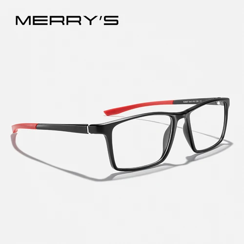 MERRYS DESIGN-gafas deportivas para hombre, monturas TR90, patillas de aluminio con patas de silicona, gafas graduadas para miopía S2807