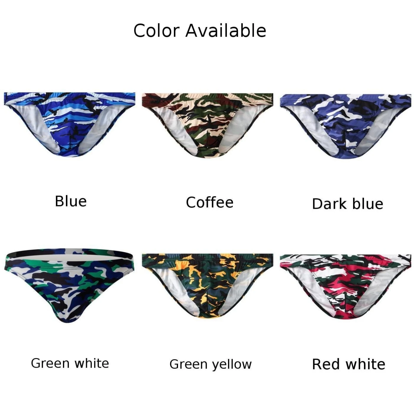 Mens Briefs Camouflage Printed Soft Shorts Trunks Underwear Sports Middle Waist Panties Ultra-soft Underpants Breathable Lingeri