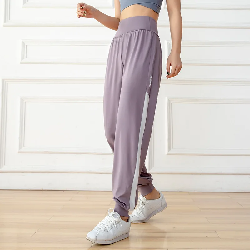 

Loose Sport Pants Women Thin Women Casual Running Fitness Quick Dry Pants Summer Drawstring Straight High Waist Yoga Pants Gym