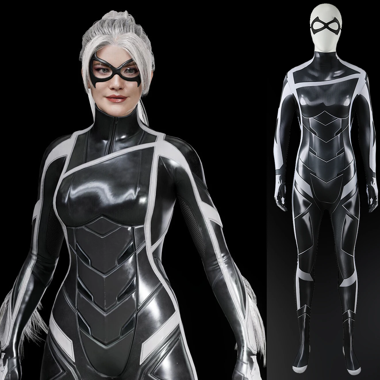 Black Kitty Cat Cosplay Felicia Hardy Costume Superhero 3D Printed Spandex Disfraces Bodysuits Zentai Outfit Halloween Costume