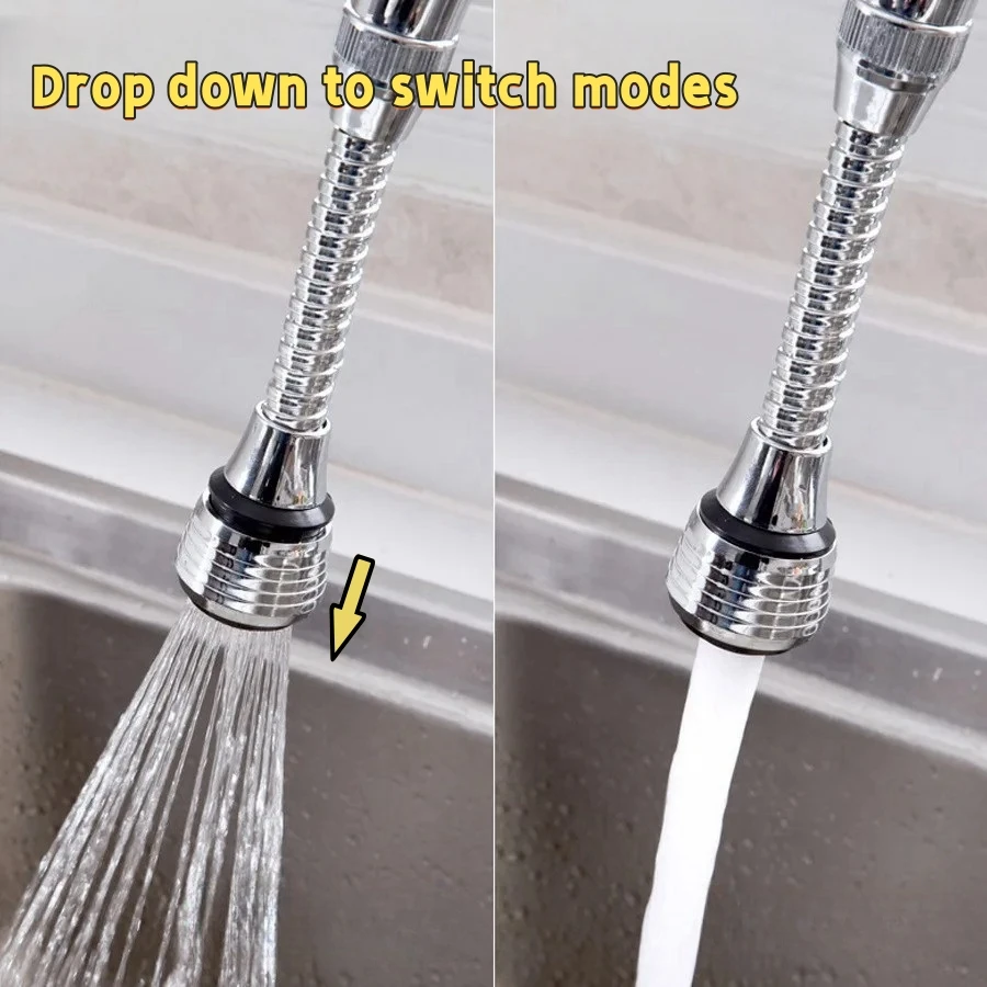 Dual Mode Kitchen Faucets Extender 360 Degree Rotation Spout for Kitchen Faucet  Faucet Extension  Faucet Attachment