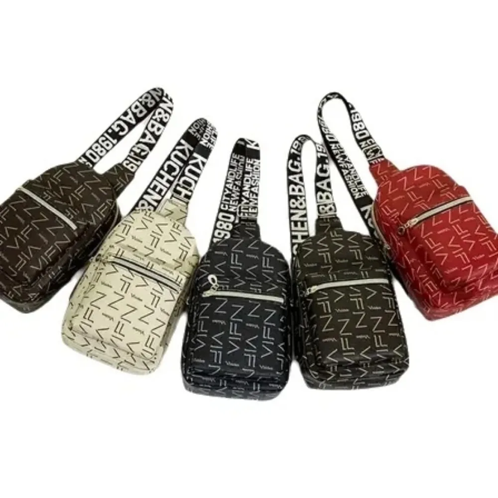 

Fashionable and Elegant Alphabet Printed Chest Bag for Women, New Style Casual Single Shoulder Bag, Small Packaging, One Piece D
