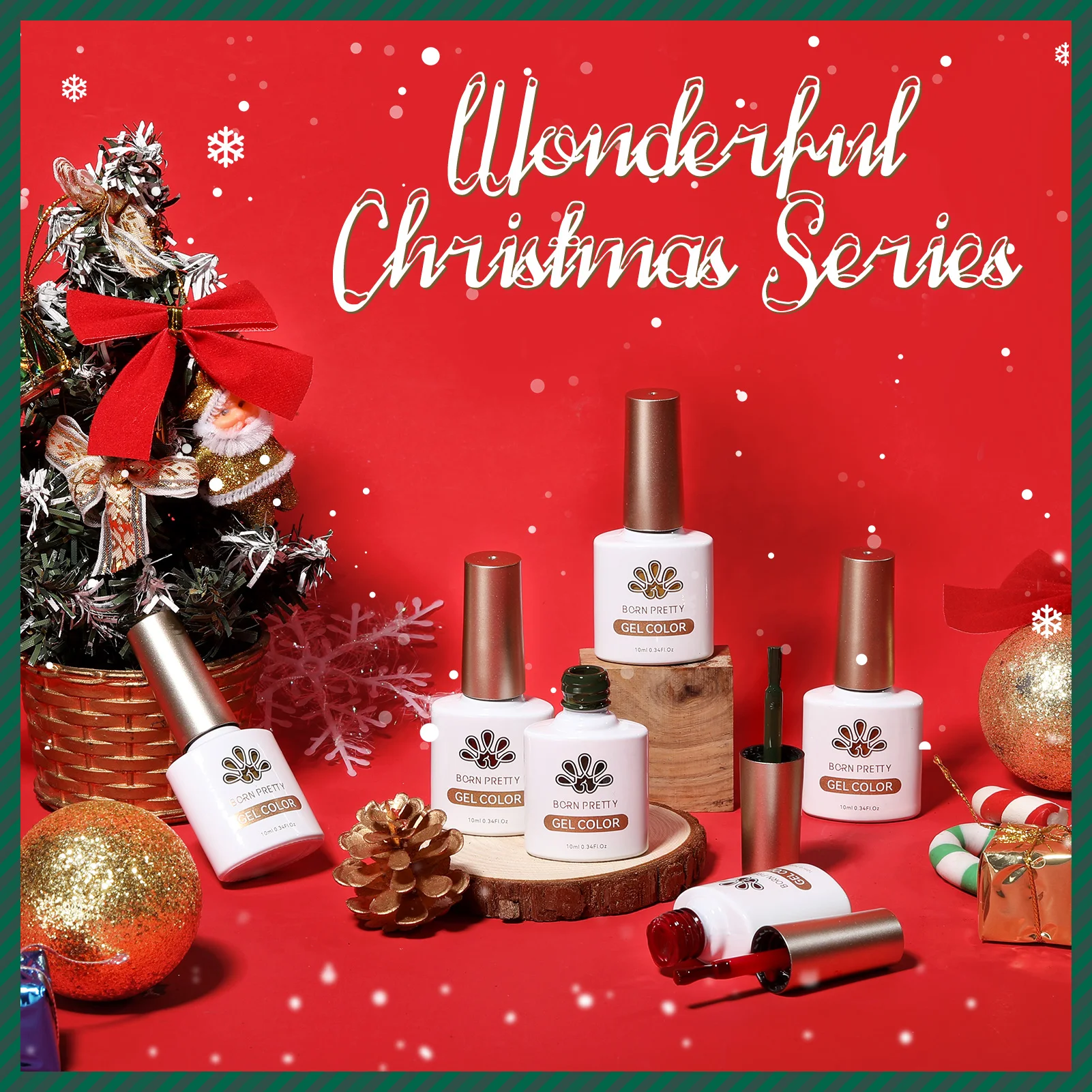 BORN PRETTY クリスマスグリーン グリッタージェルネイルポリッシュ 10ml スパークリングレッドグリッター ホワイトゴールド シルバー サンタ ウィンタースノーフレーク ソークオフ