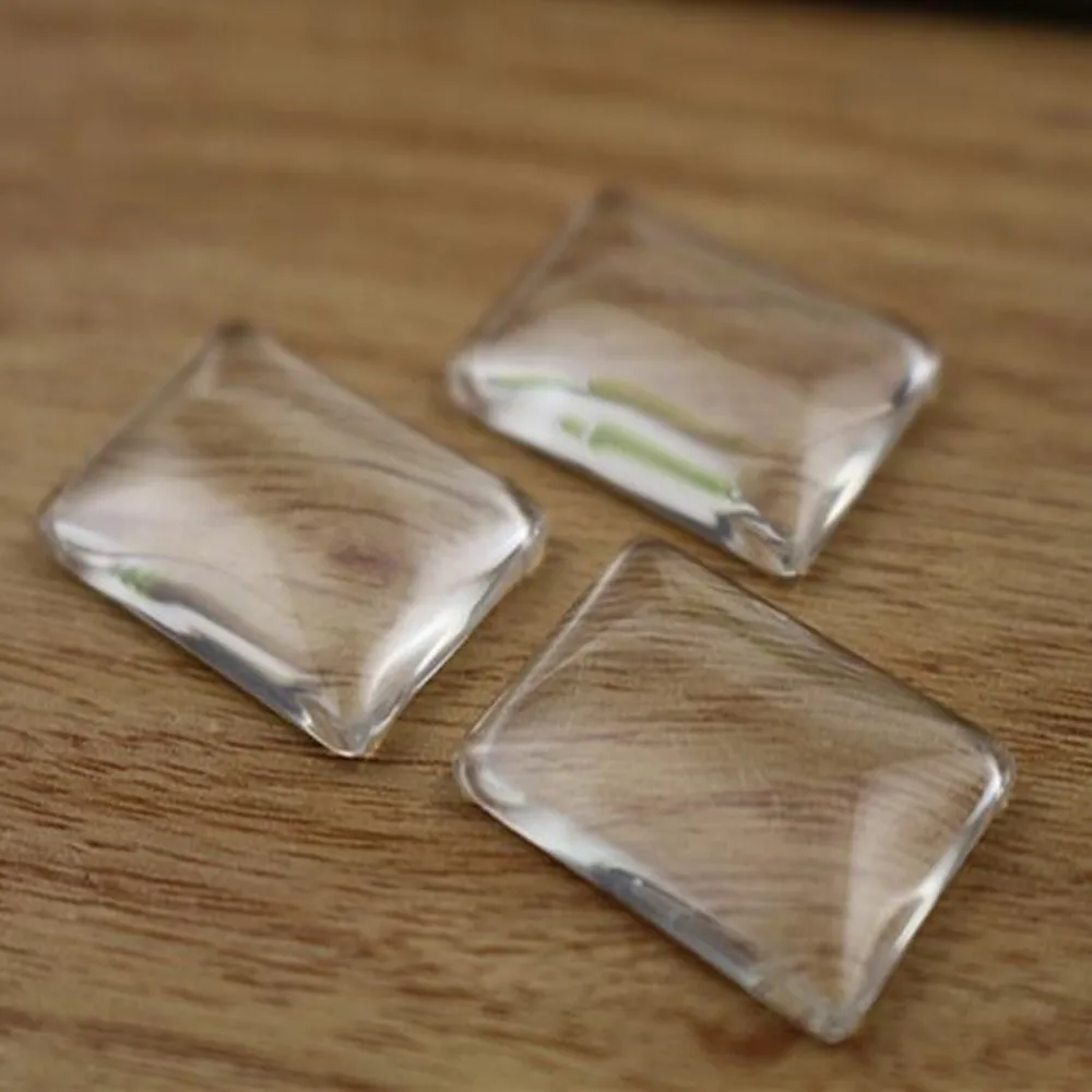 20pcs/lot 18x25mm Rectangle Flat Back Clear Glass Cabochon, High Quality, Lose Money Promotion!!! (Z4-08)