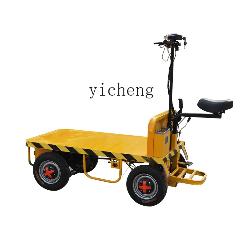 

ZC electric flatbed truck load king construction site four-wheeled truck pulling goods foldable truck