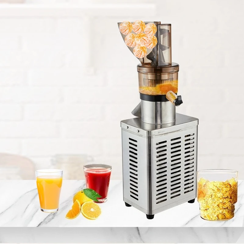 

Large caliber commercial push-free juicer