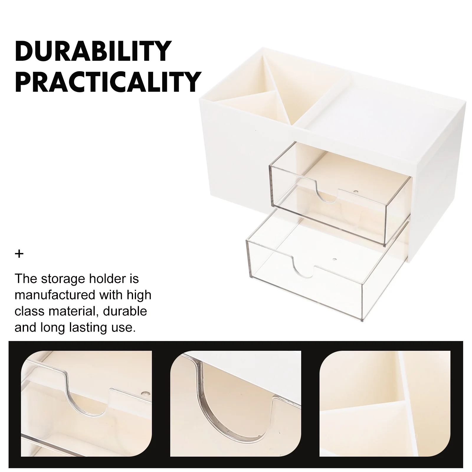 

Drawer Type Storage Box Home Clothes Organizer Desktop Makeup Holder ABS Material Efficient Useful Storage Container Bathroom