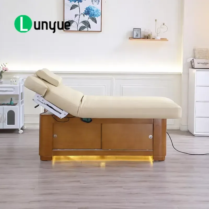Electric Beauty Bed Ergonomic Design Memory Foam PU Leather for Spa Clinic Comfortable Adjustable Treatment Table