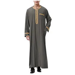 Abaya-Robe Musulmane pour Homme, Vêtement Islamique, Kaftan Pakistan, Arabie Saoudite, Jubba, Thobe Marocain, Dubaï, Nouvelle Collection 2024