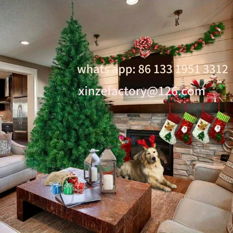 

Customizable 5.5 FT Christmas Tree Xmas Pine Tree 850 Branch Metal Leg Indoor Outdoor for Indoor and Outdoor, Green