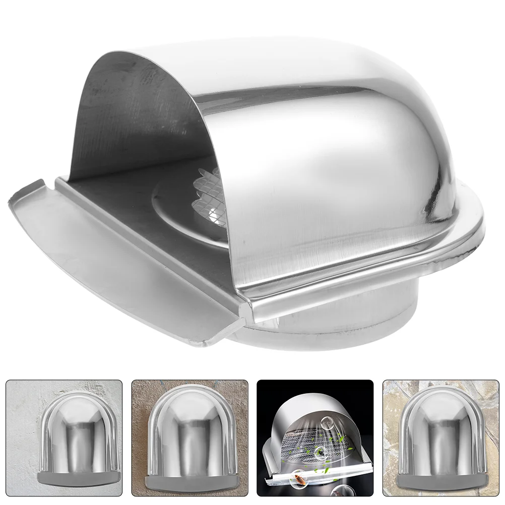 

Roof Rain Hat Exhaust Vent Cover Wall Stainless Steel Cap Outdoor Wall-mounted Metal outside 201 Shaped Exterior