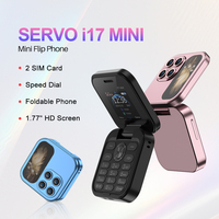 2024 NEW SERVO i17 Mini Dual SIM Small Flip Mobile Phone 2G GSM Speed Dial Magic Voice 1.77-inch Compact Foldable Celular Phones