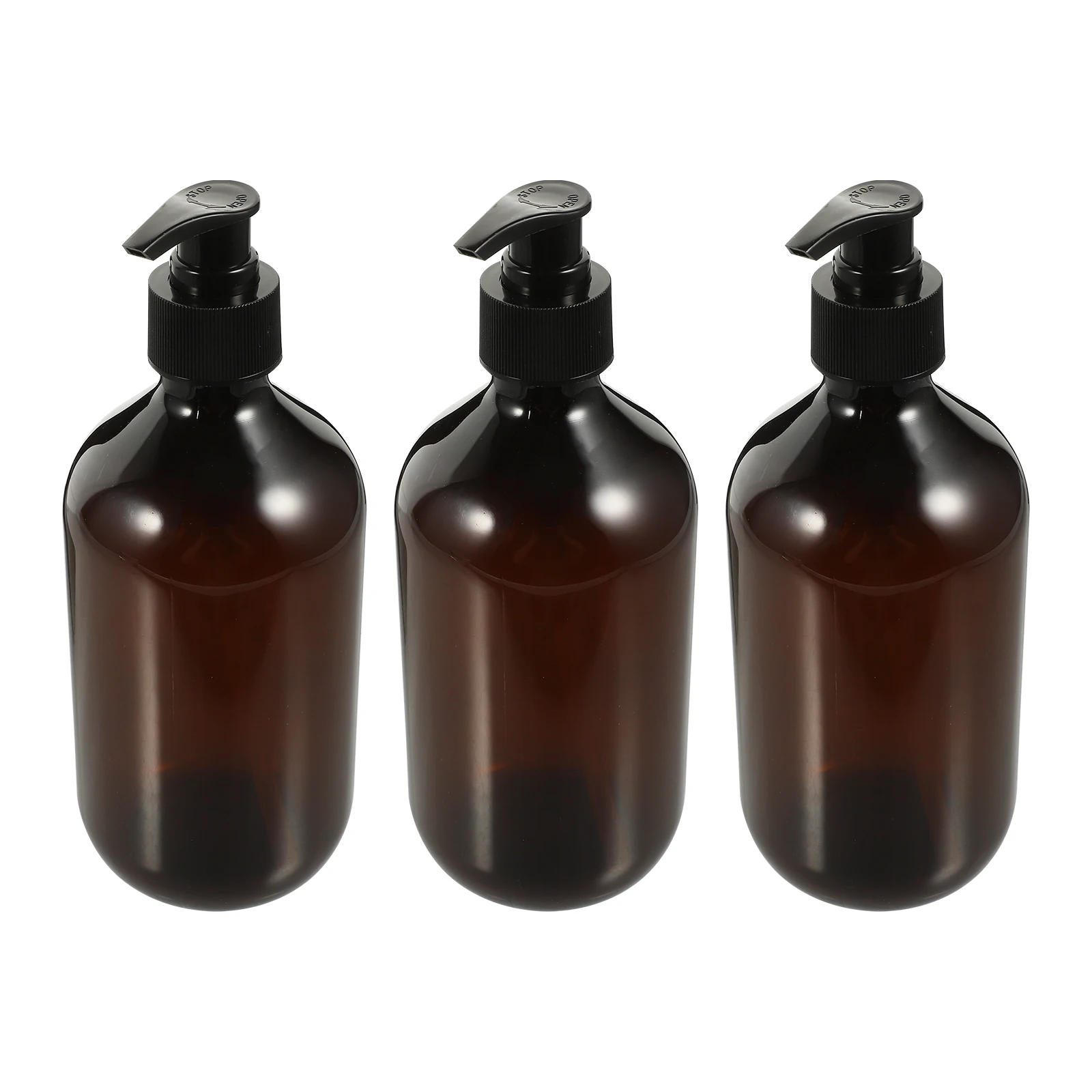 

3pcs Pump Bottle Refillable Shampoo Bottle 500ml Coffee Color Refillable Lotion Dispenser Shampoo Travel Size Gel Storage