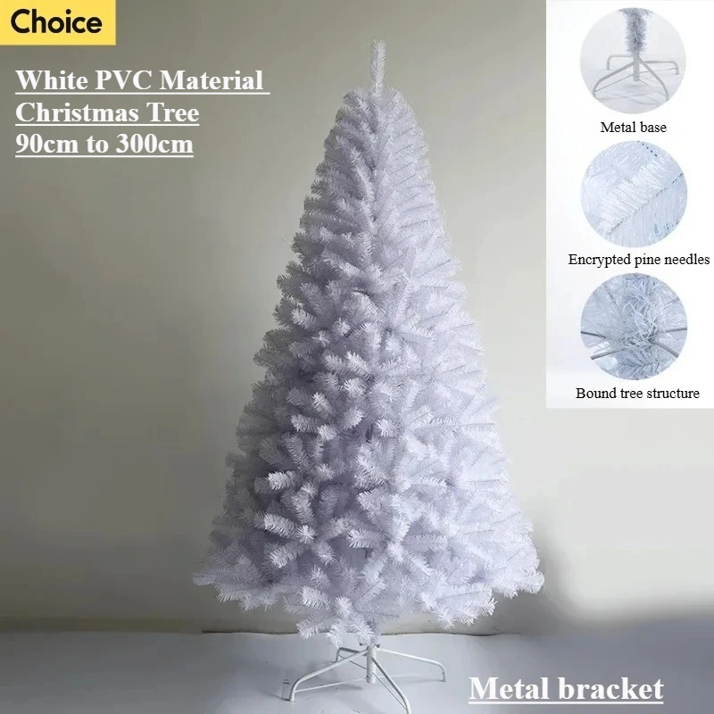 

Artificial White Christmas Tree PVC Encrypted Christmas Tree 90cm to 300cm Christmas Atmosphere Party Home Decoration Supplies