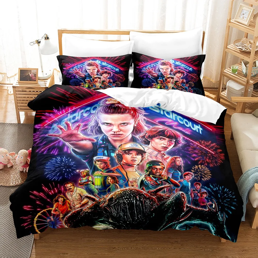 Stranger Things – housse de couette et taie d'oreiller, drame américain, ensemble de literie Double, Queen, King, pour adultes et enfants