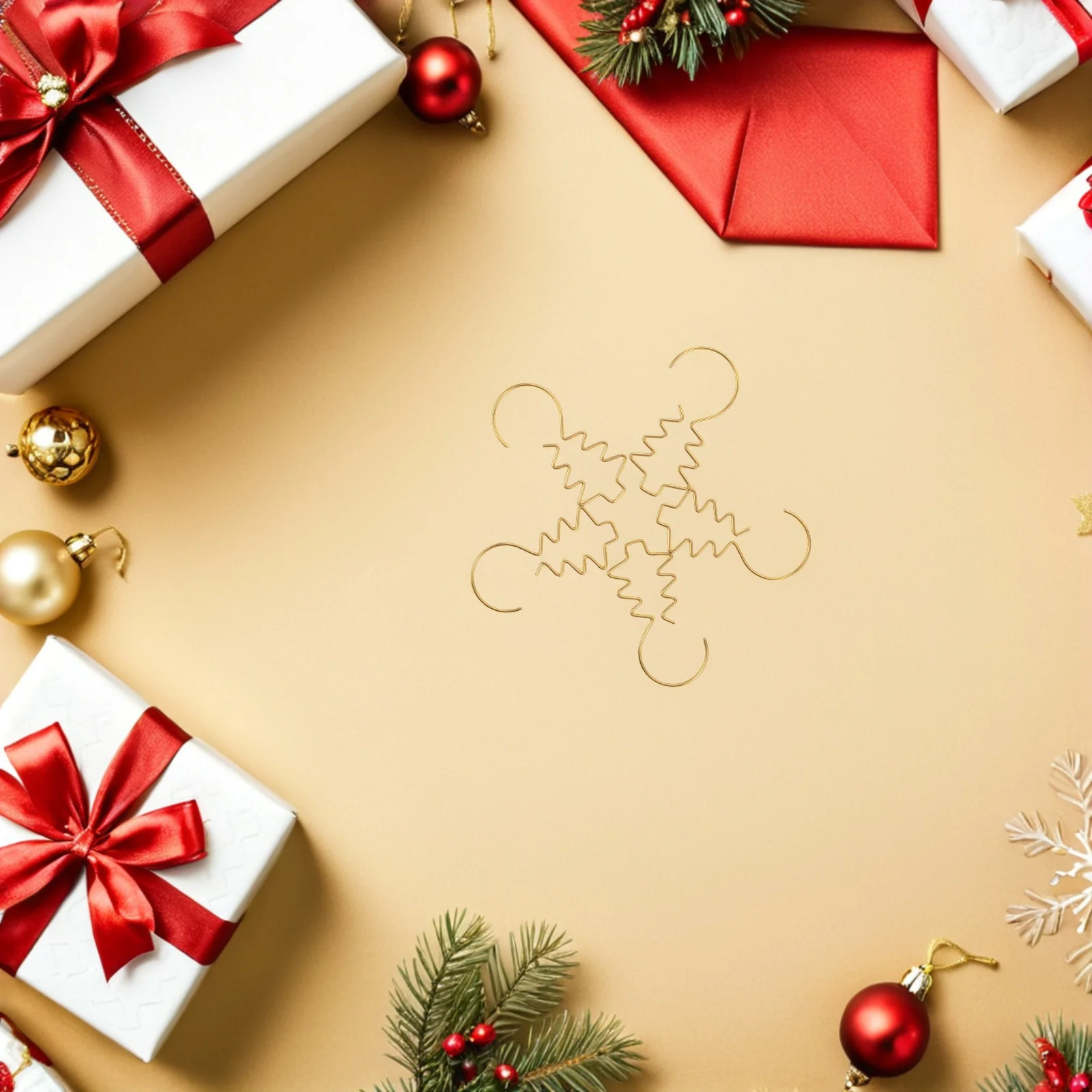 100 قطعة خطاف زخرفة معدنية الذهب شجرة عيد الميلاد على شكل الشماعات قابلة لإعادة الاستخدام مقاطع الأسلاك لتعليق الحلي الصغيرة اكاليل عطلة