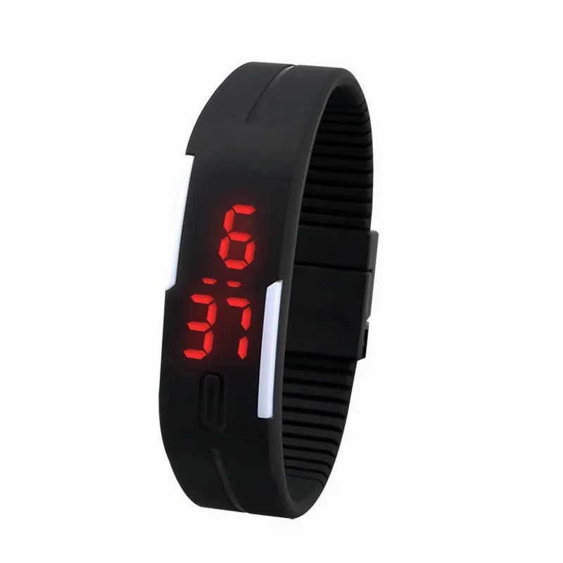 New Digital LED Watches Candy Color Silicone Rubber Touch Screen Digital Watches Women Men Children Bracelet Sports Wrist Watch