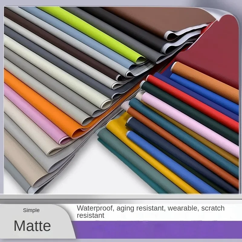 

Matte Faux Leather Fabric By The Meter For Chair Sofa Diy Bags Wall Decoration Sewing Cloth Wearable Waterproof Plain Red White