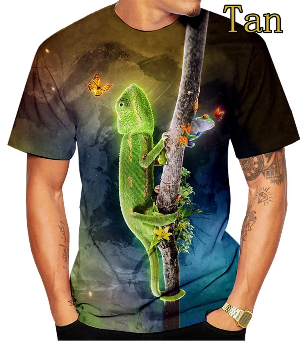 Camiseta de Hip Hop para hombre, camiseta de manga corta con estampado Harajuku 3D, Top holgado de moda de verano