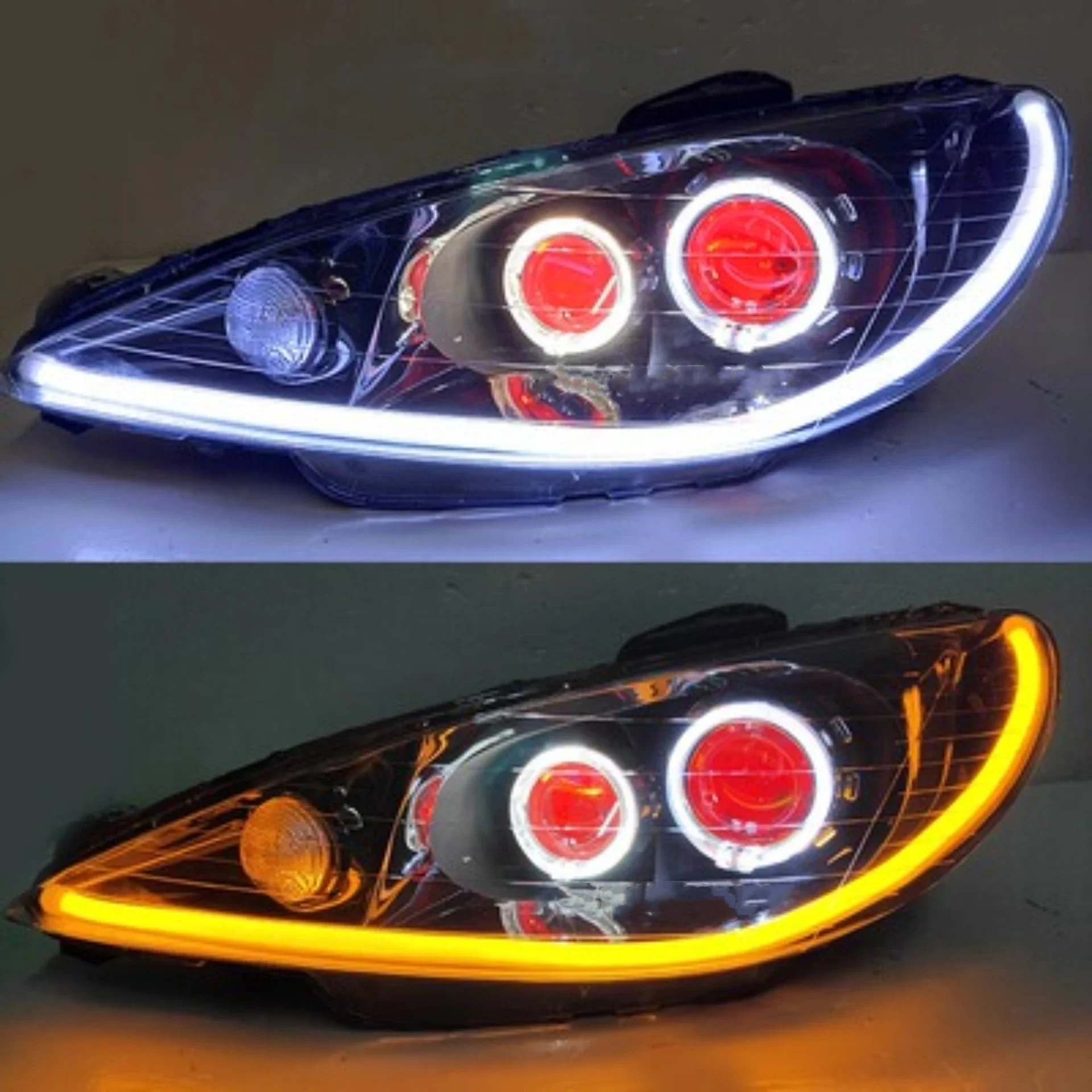 Led Front Headlight Assembly for Peugeot 206CC Lens Daytime Running Light Xenon Turn Signal Car Accessories