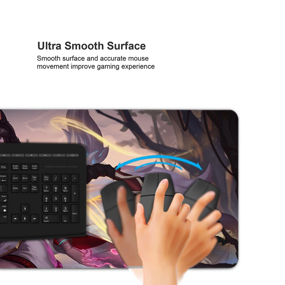 Große Gaming Mouse Pad Computer Mousepad PC Gamer Maus Matte Laptop Mausepad League of Legends Ahri Teppich Tastatur Matte Schreibtisch pad