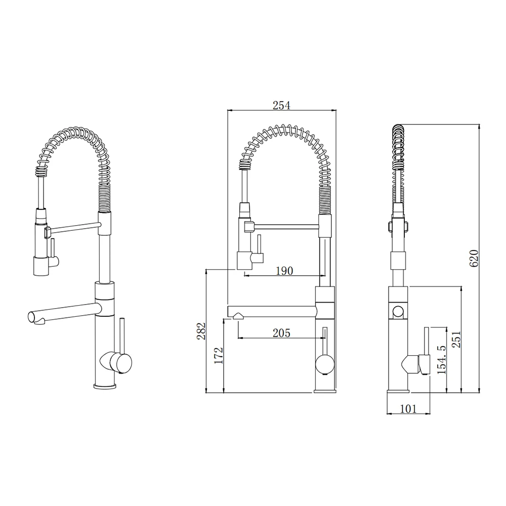 

Brushed Gold Brass Two Way Kitchen Mixer Single Handle Tap with Magnetic Docking Arm