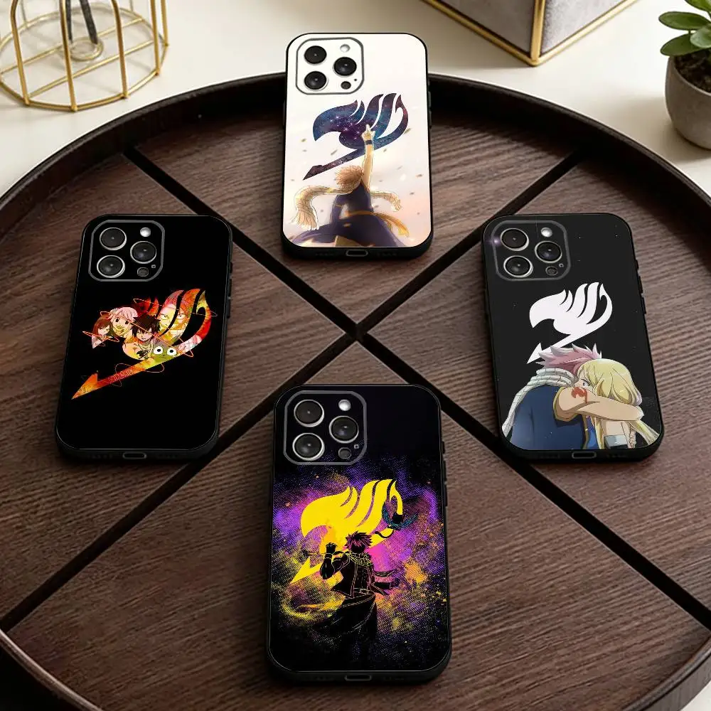 

Anime F-Fairys LOGO T-Tail Phone Case For iPhone 17,16,15,14,13,12,11 Plus,Pro Max,XS,Soft Silicone Black Cover