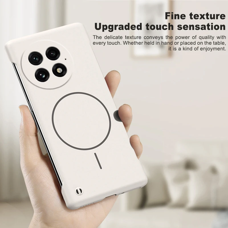 Luxe Ultra Dunne PC Matte Frameloze Case voor Magsafe Oneplus ACE5 Pro 13 T 13 13R 13 S 12R Magnetische Schokbestendige Beschermhoes