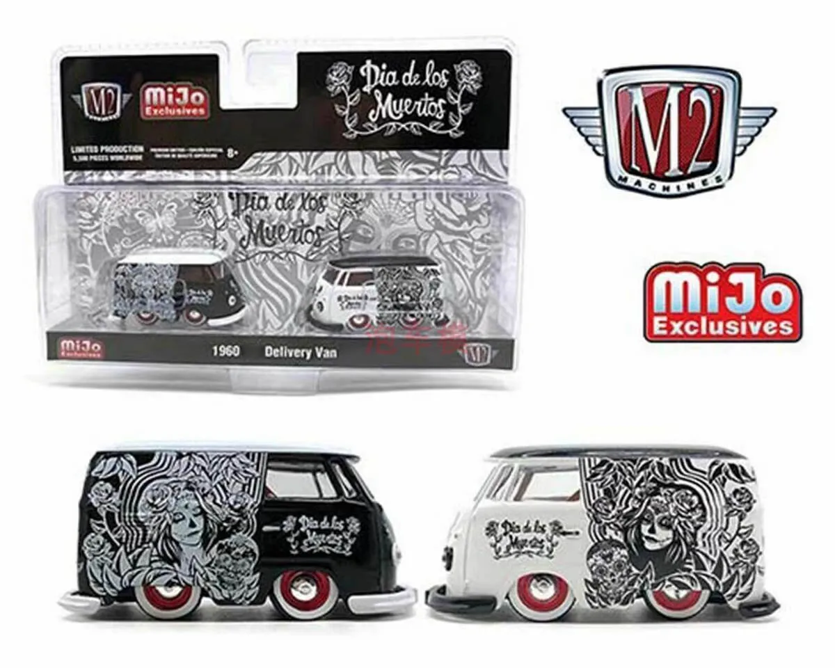 M2 machines 1/64 1960 Dellvery Van Day of the Dead livery Die-cast alloy car model collection display child gift