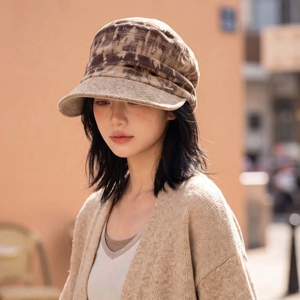 Baker Boy Hat Warm Plaid Newsboy Cap Vintage Soft Checked Slouchy Hat Thick Comfortable Visor Beret Cap Ladies