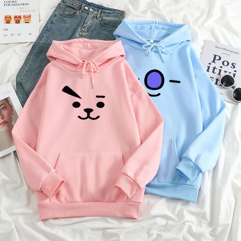 Winter Women Kpop Hoodie 7 ALBUM Hooded Y2K Casual Hoodie Couple Sweatshirt Oversize Autumn Loose Outfit Cute Cartoon Clothes