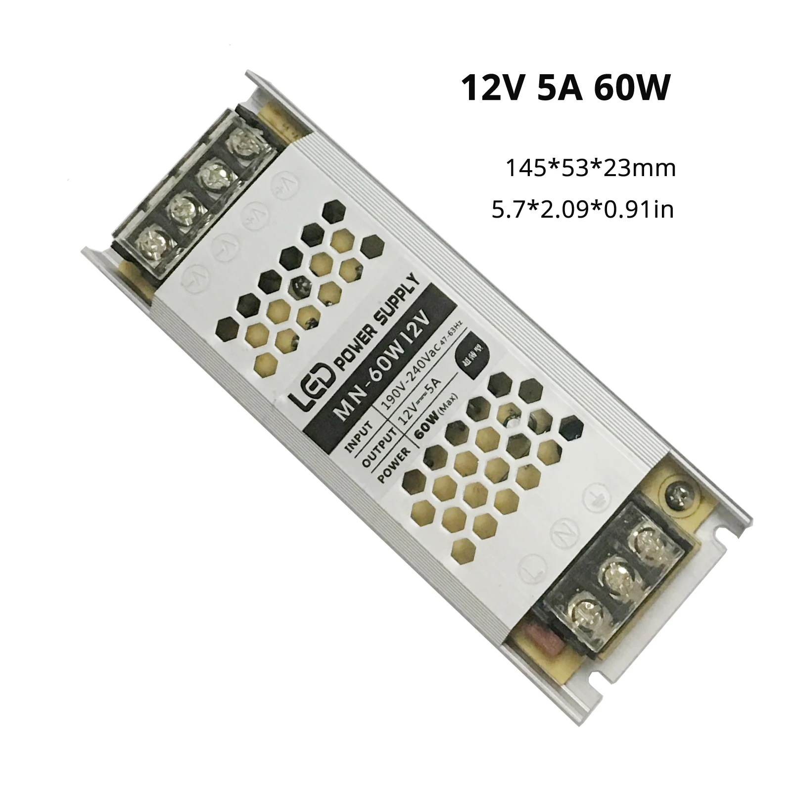 Image 3: Transformateur d'alimentation ultra-mince DC 12V 60W 150W AC190-240V pour bande LED et barre lumineuse rigide