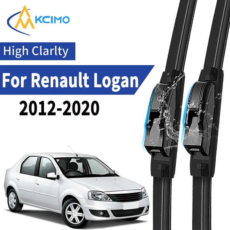 

2pcs Durable Silent Windscreen Wipers for Renault Logan 2012-2020 Rubber Wiper Blades Quiet All-Weather Car Accessories