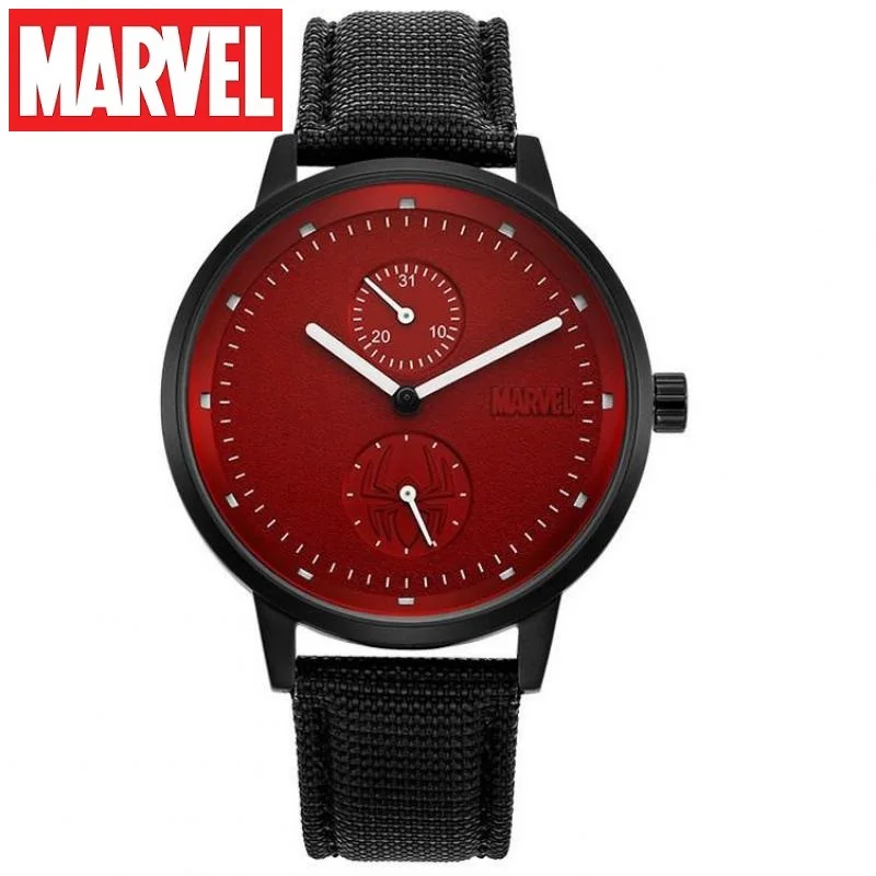 

Marvel Mens Watches Spider Man Fashion Quartz Wristwatches Stainless Steel Avengers Date Coated Glass Waterproof Male New Clock