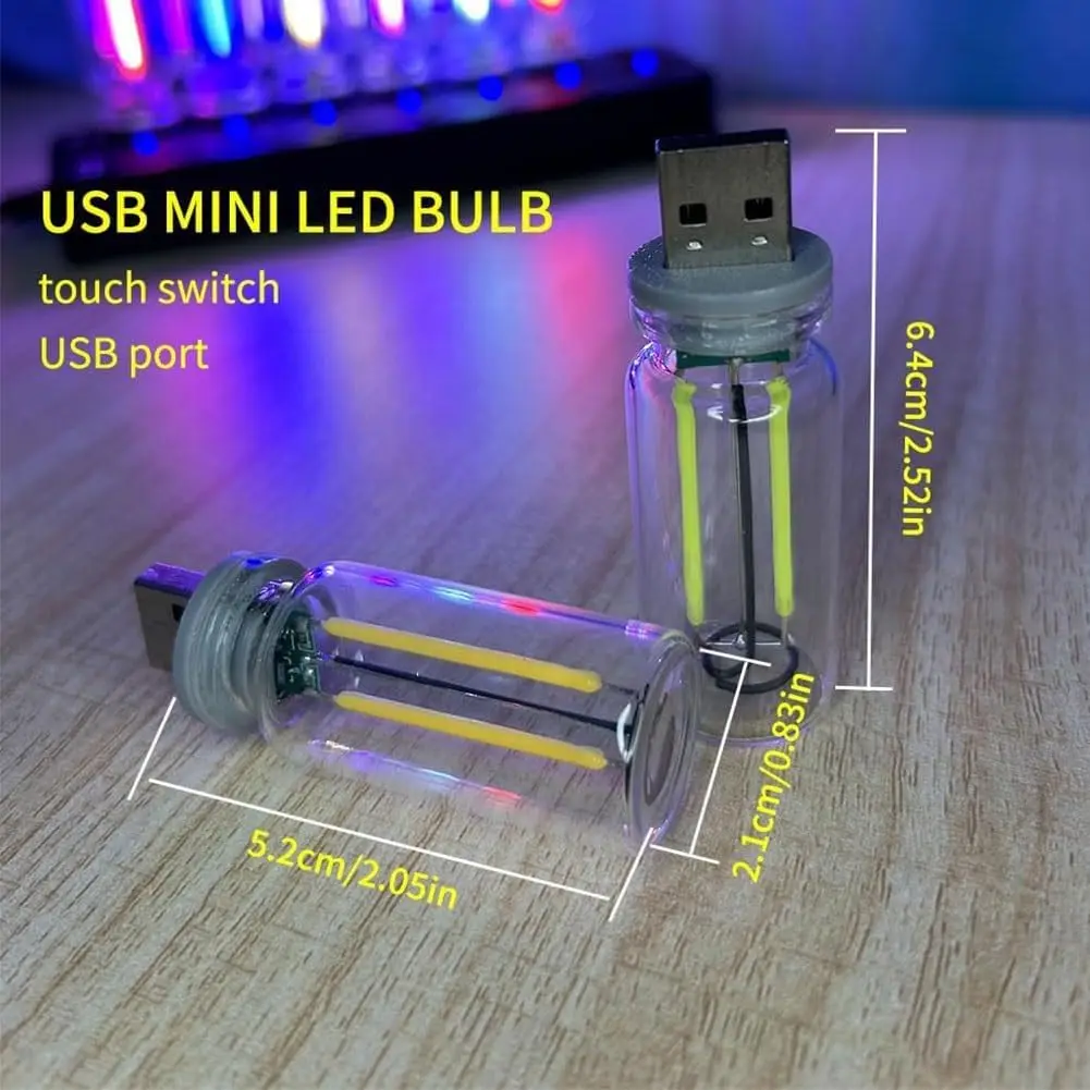 LED مصباح USB صغير سيارة الداخلية التحكم باللمس ضوء جو داخلي مصباح LED خيوط ضوء لمبة سيارة غرفة نوم ديكور المنزل